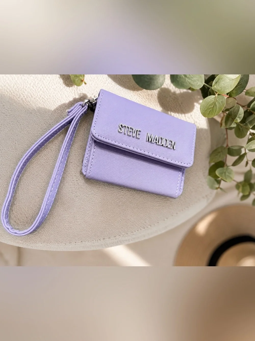 Steve Madden Lavender Wristlet Wallet ID Card Holder Snap Closure NWOT